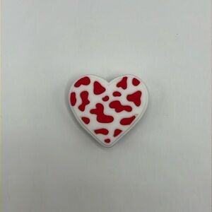 Red Leopard Print Heart Jibitz Crocs Shoe Charm